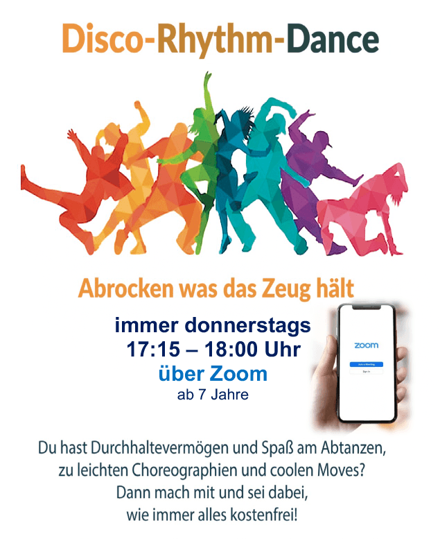 Zoom-Online-Kurs "Disco-Rhythm-Dance" vom STZ am Herrenberg