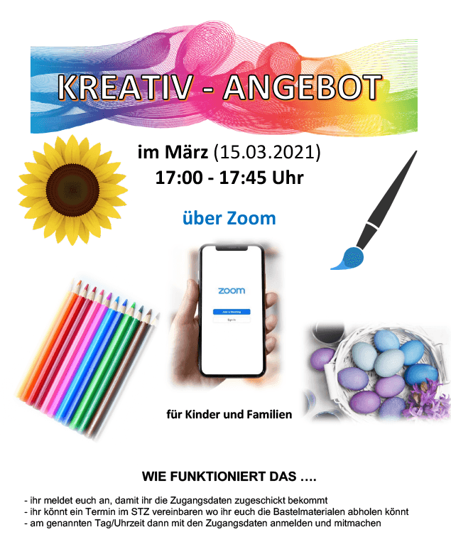 Zoom-Online-Kurs "Kreativ-Angebot im März" vom STZ am Herrenberg
