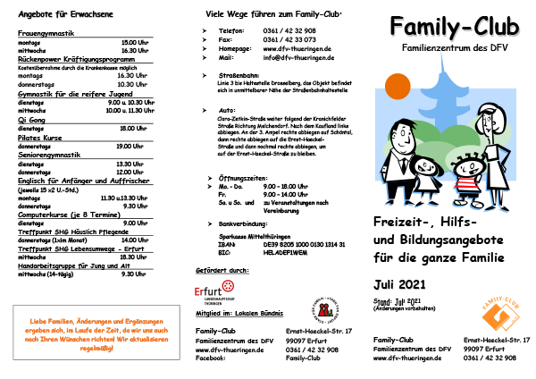 Family-Club - Monatsprogramm Juli 2021