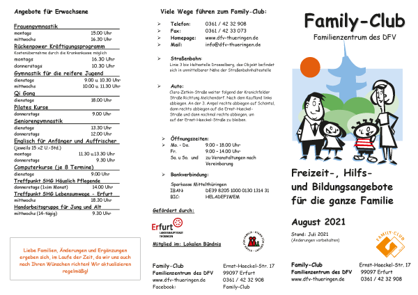 Family-Club - Monatsprogramm August 2021
