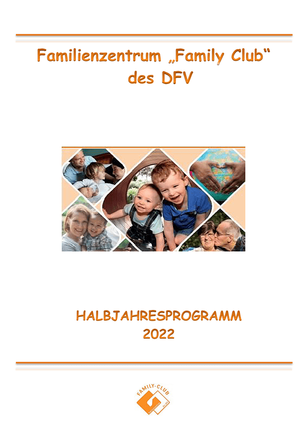 Halbjahresprogramm 2022 des Family Club - Familienzentrum des DFV - Thüringen