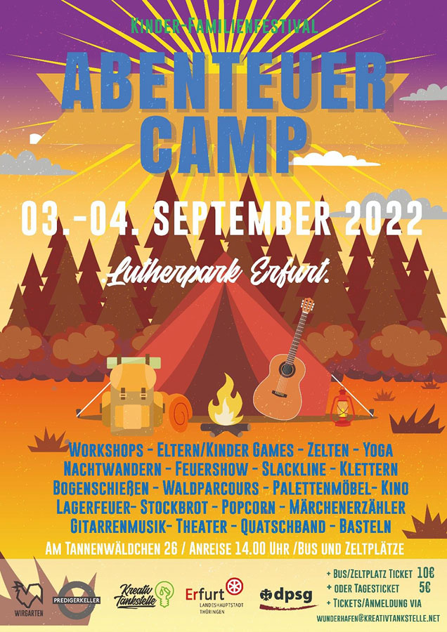 Abenteuercamp 2022 - Kinder- und Familienfestival im Lutherpark Erfurt
