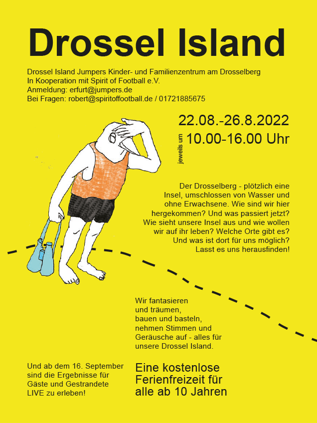 Drossel Island - 22.08.-26.08.2022 jeweils von 10.00-16.00 Uhr - Jumpers Kinder- und Familienzentrum am Drosselberg