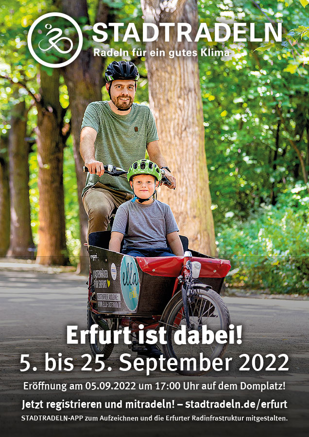 Stadtradeln Erfurt vom 05.-25.09.2022 - Jetzt registrieren und mitradeln!