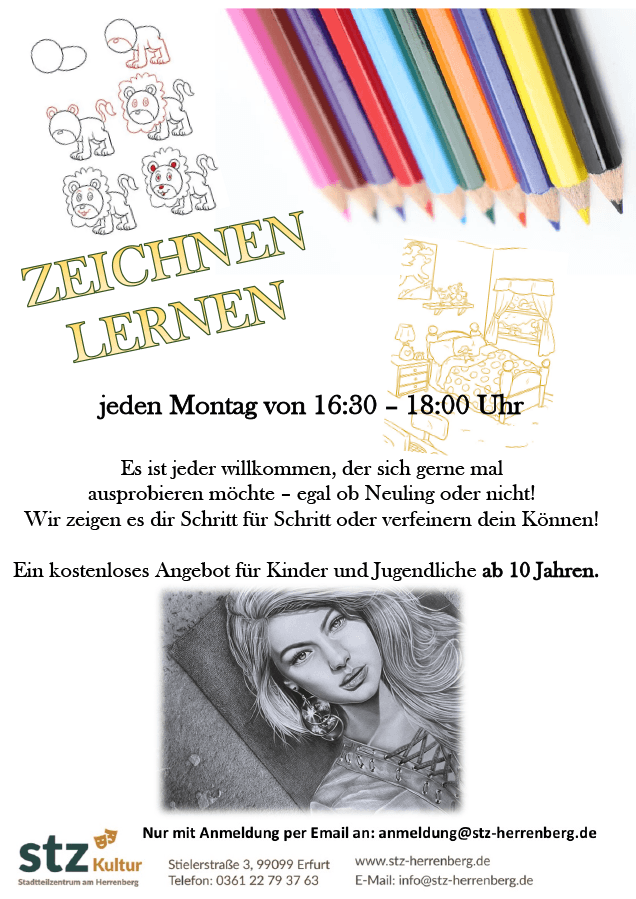Zeichnen lernen - Kostenloser Kurs - Montags 16:30 Uhr im STZ am Herrenberg - Erfurt-Südost