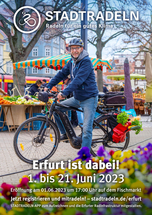 Stadtradeln Erfurt vom 01.-21.06.2023 - Jetzt registrieren und mitradeln!