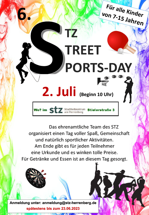 STZ - Stadtteilzentrum am Herrenberg - 6. STZ Street-Sports-Day am 2. Juli 2023 ab 10 Uhr