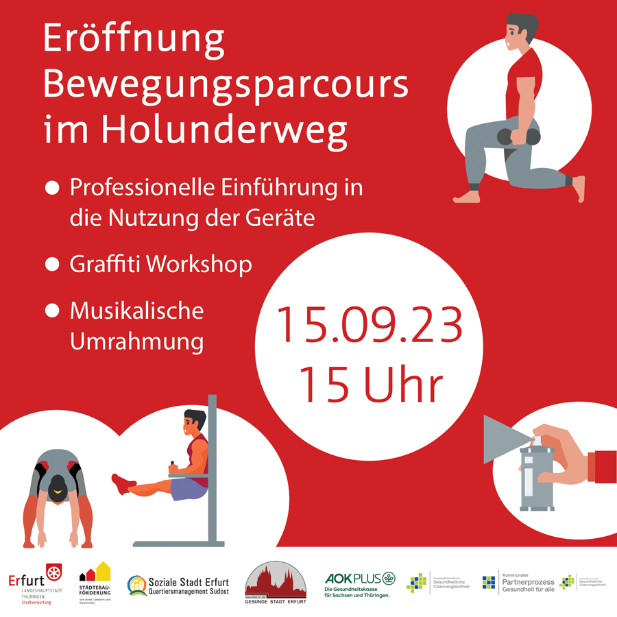 Eröffnung Bewegungsparcours im Holunderweg am 15.09.2023 in Erfurt-Südost