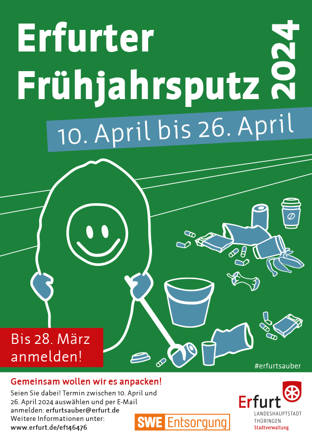 Erfurter Frühjahrsputz 2024 - 10. April bis 26. April - Jetzt anmelden!